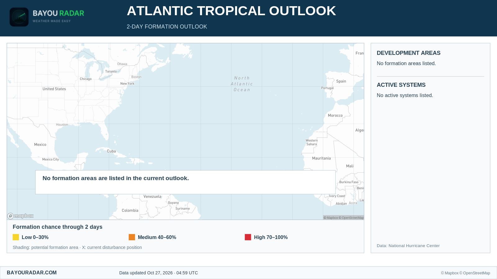 BayouRadar Atlantic 48-Hour Tropical Weather Outlook