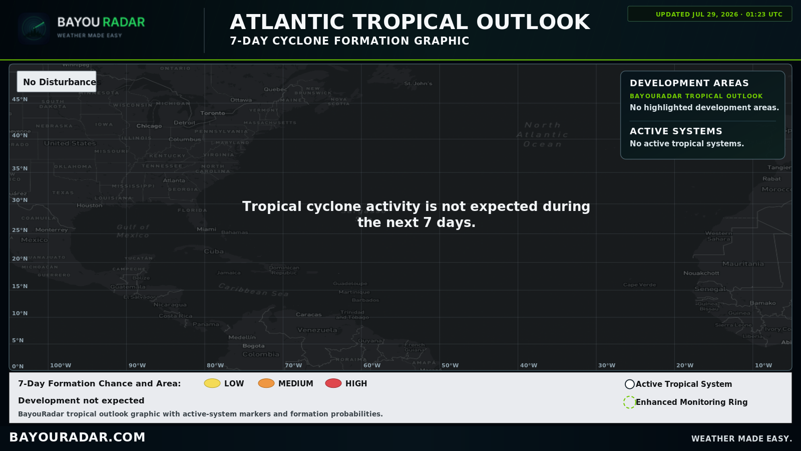 BayouRadar Atlantic 7-Day Tropical Weather Outlook