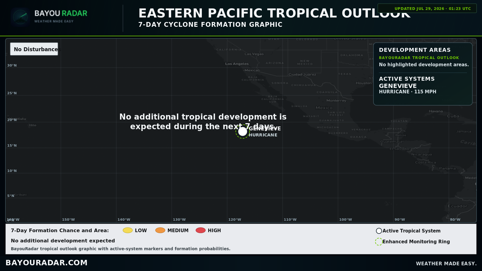 BayouRadar Eastern Pacific 7-Day Tropical Weather Outlook